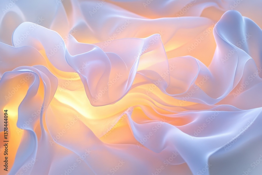 Poster soft textures create a wave of warm light in a serene abstract composition