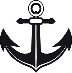 anchor with rope Ship anchor isolated silhouette