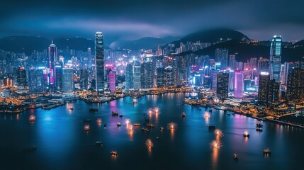 Fototapeta premium A breathtaking aerial view of a city illuminated by fireworks, celebrating New Year