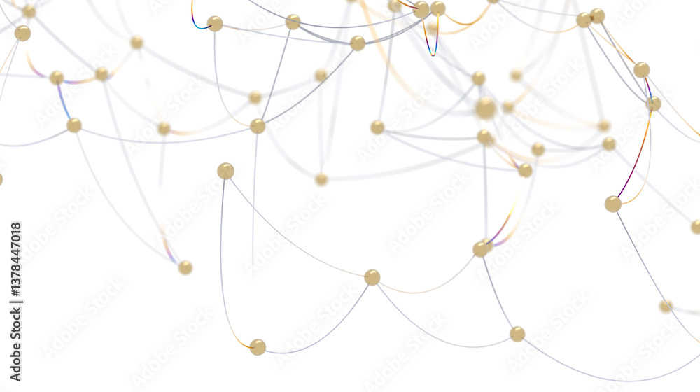 Poster abstract network with connected spheres