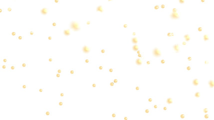Golden Glitter Scattered on White Background