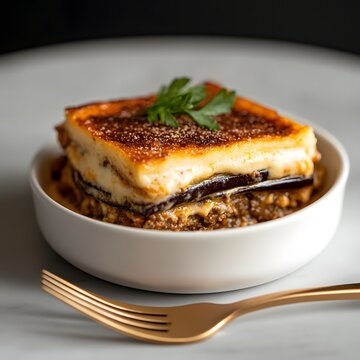 Delicious Greek Moussaka Layers of Eggplant Meat and Creamy B chamel Sauce