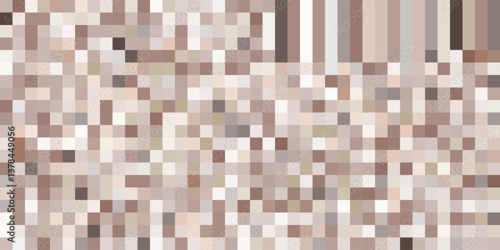 Poster geometric brown and beige mosaic background. trendy mosaic vector texture. pixel abstract brown patt