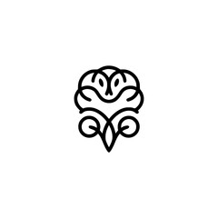 Abstract Organic Line Art Logo: Floral, Heart-Shaped Design