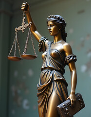 Artificial intelligence-generated images of statue of justice