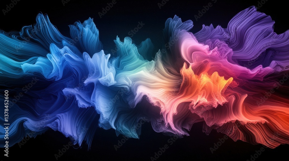 Poster mesmerizing soundwave art with pulsating electric colors and dynamic flowing patterns