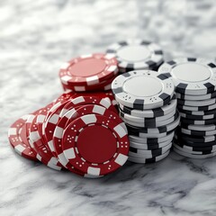 Exciting poker game at casino chips flying and high stakes in a glamorous environment