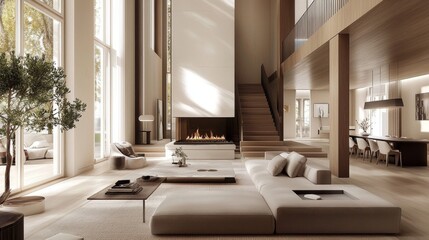 Charming staircase complements the luxurious ambiance of the salon.