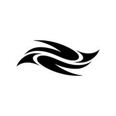 Fototapeta premium Abstract Black Wave Logo on White Background