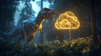 Dinosaur Cloud Technology Image