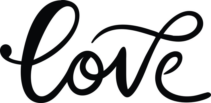 Love Typography, Artistic Lettering, Hand Drawn Script,