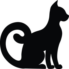 Dog black Silhouette vector art Illustration with white background