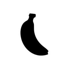 A black silhouette of a banana icon vector illustration art