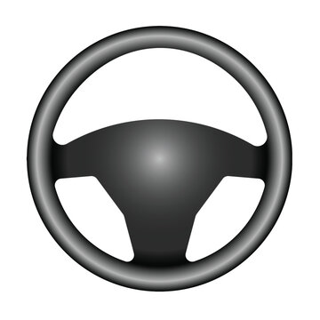 recommend clip art: Car steering wheel icon. 3D Vector icon isolated on white background