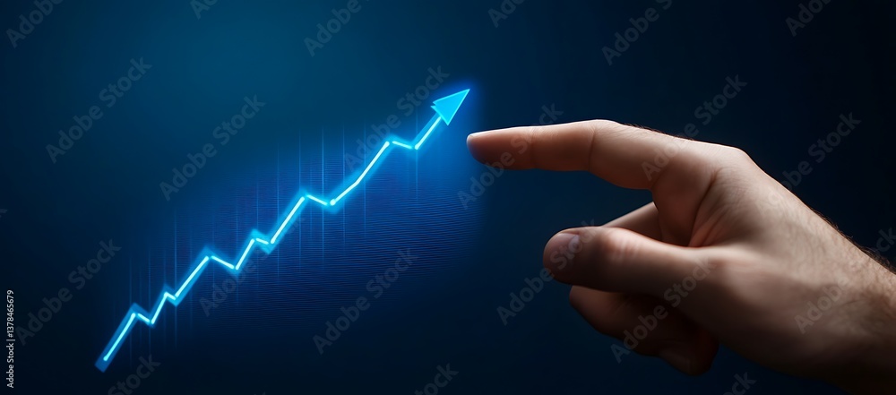 Poster businessman touching virtual ai bot interface with digital network, binary code, stock market graph,