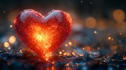Fototapeta premium Shimmering heart soft light glow high resolution hd image
