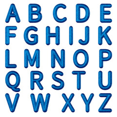 3D Blue Sequin Uppercase letters Alphabet 