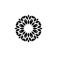 Geometric Floral Mandala Design on White Background