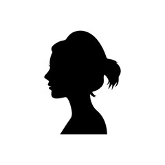 silhouette of a woman icon vector art illustration