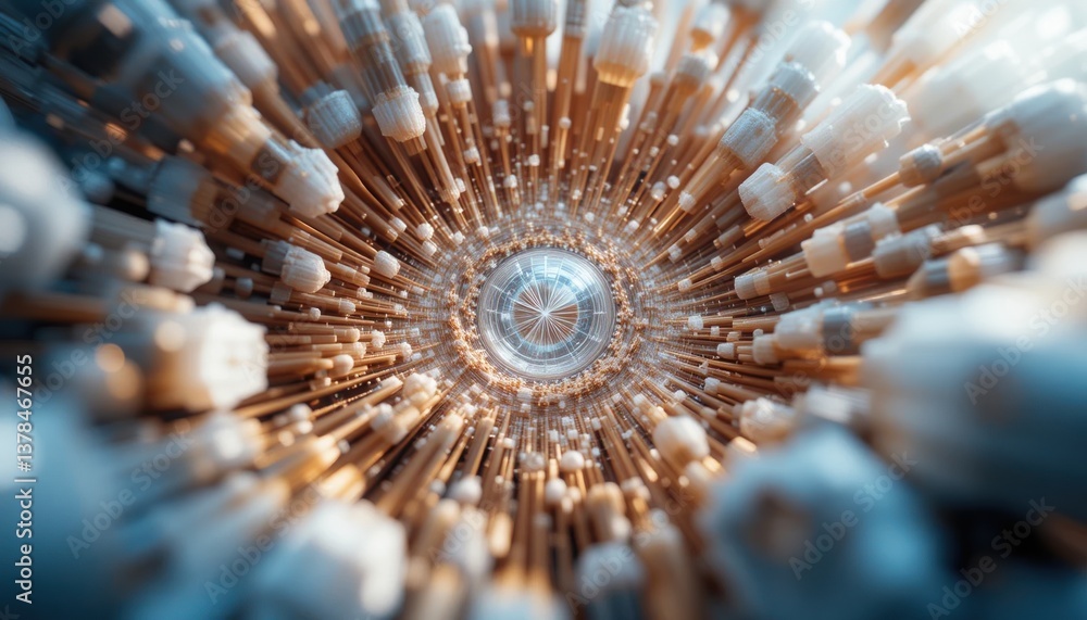Poster exploring the depths of abstract technology digital space visual art futuristic environment macro vi