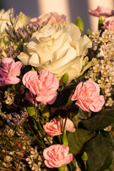 Macro Close-Up of a White Rose in a Soft Morning Light – Elegant Floral Arrangement Indoors with a Serene and Romantic Ambiance.