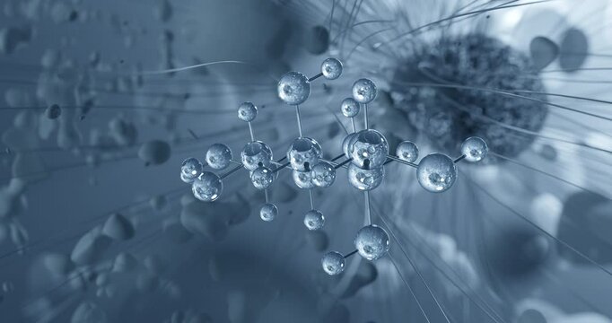 Looped video of Mannitol, e421, rotating molecular 3D ball-and-stick model