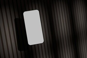 Levitating Iphone Mockup against inverted acoustic panel.