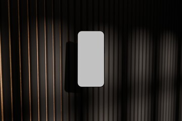 Levitating Iphone Mockup against inverted acoustic panel.