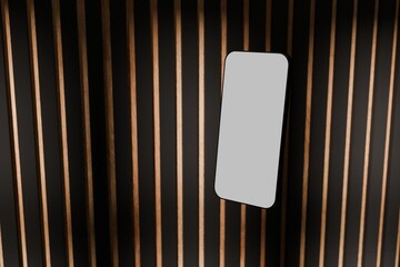 Levitating Iphone Mockup against inverted acoustic panel.