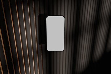 Levitating Iphone Mockup against inverted acoustic panel.