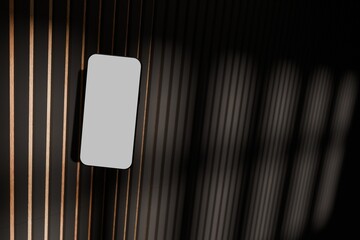 Levitating Iphone Mockup against inverted acoustic panel.