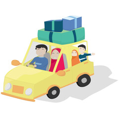 Family traveling Family trip Moslem family travel
