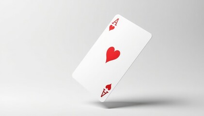 Obraz premium Close-up of a single playing card flipped mid-air, isolated on white background , motion, playing card