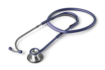 Professional stethoscope for healthcare, medical examination and diagnosis on white background