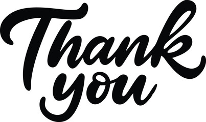 Thank You Calligraphy on Transparent Background Elegant Script Typography