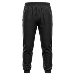 Black athletic jogger pants with an elastic waistband and cuffs, displayed on a white background. Unisex Gym Sweatpants.