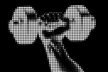 Negative Halftone Arm Lifting Dumbbell Vector