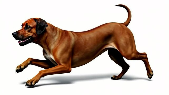 Rhodesian Ridgeback Dog Stretching, Playful Canine Posture