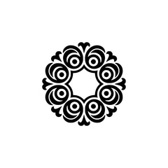 Elegant Black Floral Mandala on Gradient Background