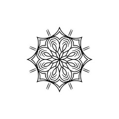 Minimalist Mandala Design: Floral Pattern on White, Vector Art