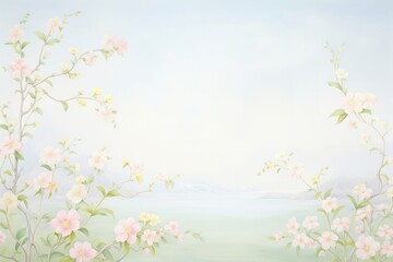 Painting of spring border backgrounds outdoors blossom.