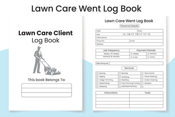 Lawn Care Went Log Book interior design