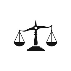 Scales vector icon. Libra icon isolated on white background