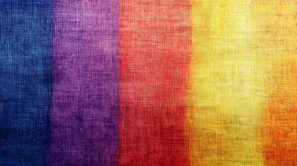Colorful fabric texture background featuring rainbow colors in vertical stripes design