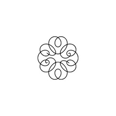 Minimalist Floral Swirl Design Element, Elegant and Modern, Isolated