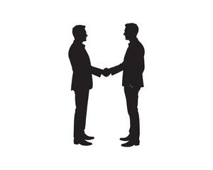 Businessman Handshake Silhouette Vector Illustration