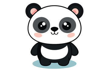 Fototapeta premium Cute Panda Character Illustration, Black and White Fur on Transparent Background