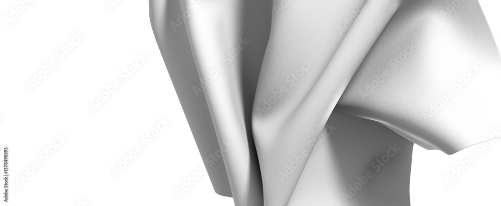Leinwandbilder a close-up abstract photo of white fabric draped and flowing. the image shows the soft, smooth textu