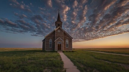 Fototapeta premium portrait of a traditional church in a village