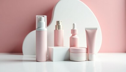 Spotless white surface ideal for showcasing cosmetic items, object, minimal, template